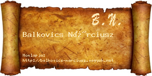 Balkovics Nárciusz névjegykártya